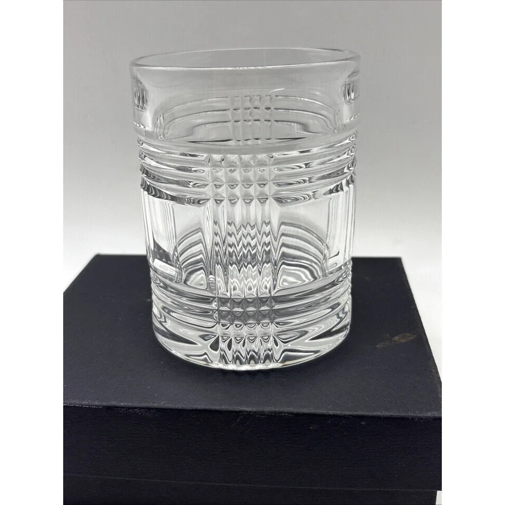 Ralph Lauren Crystal  GLEN PLAID  Old Fashioned Tumbler  4 1/8